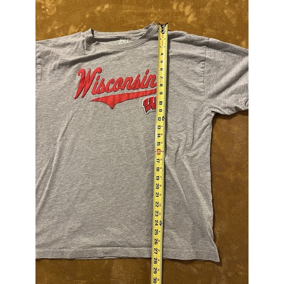 Wisconsin Badgers Vintage T Shirt Pro Edge Embroidered Made in USA Mens XLarge - Picture 6 of 7